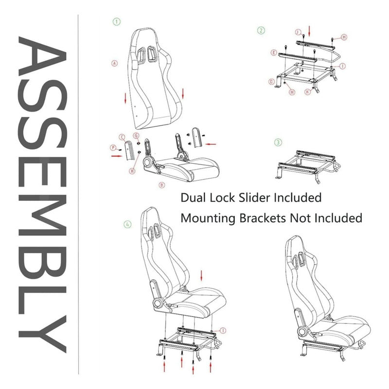 Pair of Universal PVC Racing Style Seats