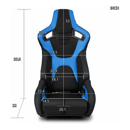 Universal Reclining Racing Seats with Adjustment Slider