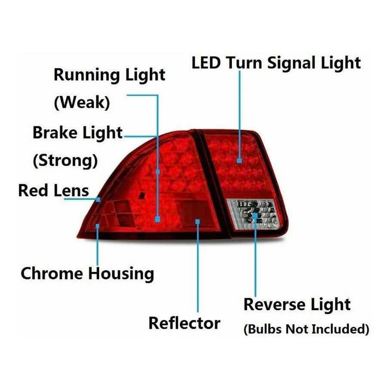 Calaveras Led Rojas Civic 2001 2002 2003 2004 2005
