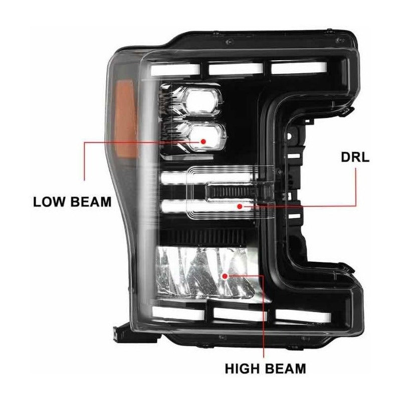 Faros Led Ford F-250 F-350 Super Duty 2017 2018 2019  Izquierdo