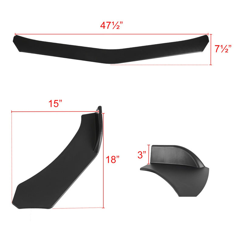 Lip Spoiler Universal Negro Mate Mazda Jetta Mustang