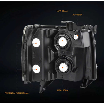 Chevrolet Silverado Cheyenne headlights 2007 to 2013