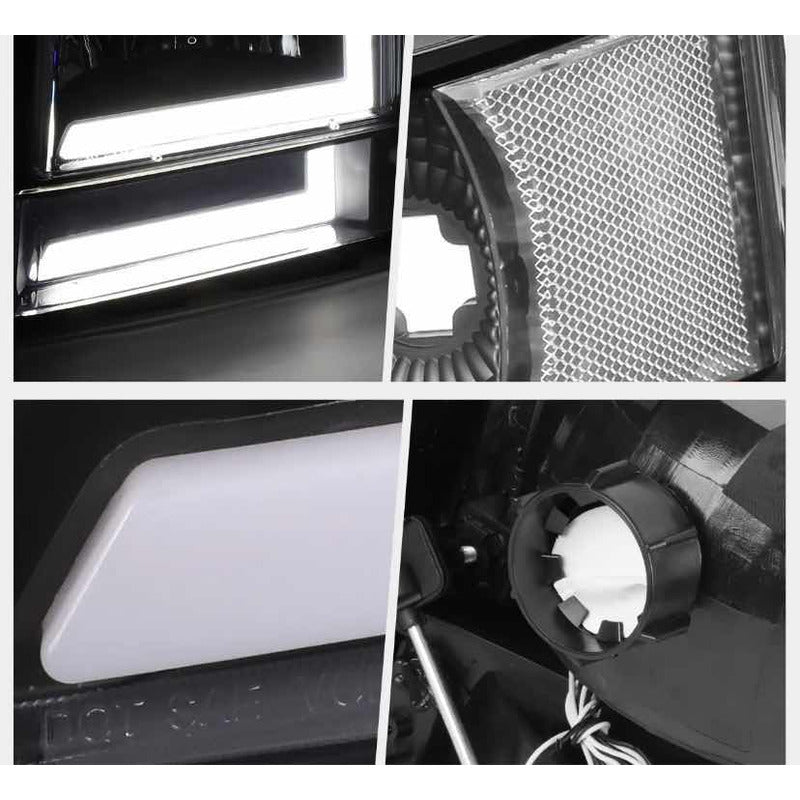 Ford F-150 F-350 Left LED Headlight Without Side Marker 1992 to 1996