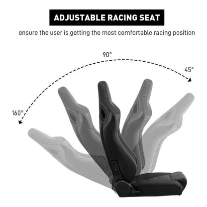 Par De Asientos Estilo De Carreras Pvc Con Deslizador