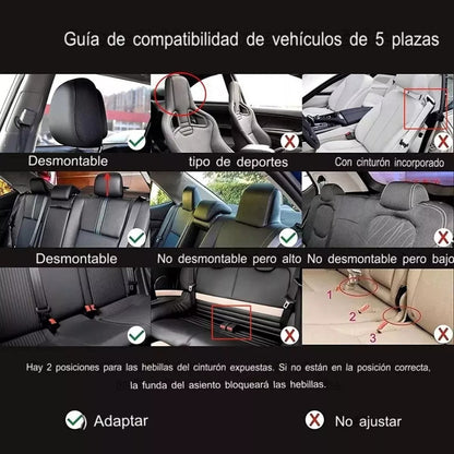 Cubre Asientos De Cuero De Lujo De Cojín Universal