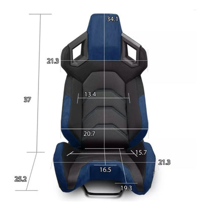 Asientos Universales De Carrera Reclinables Negro Con Azul