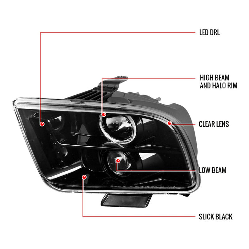 Halo headlights Ford Mustang 2005 to 2009