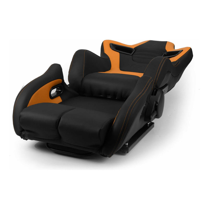 Asientos De Carreras Pvc Naranja Con Deslizador Universal