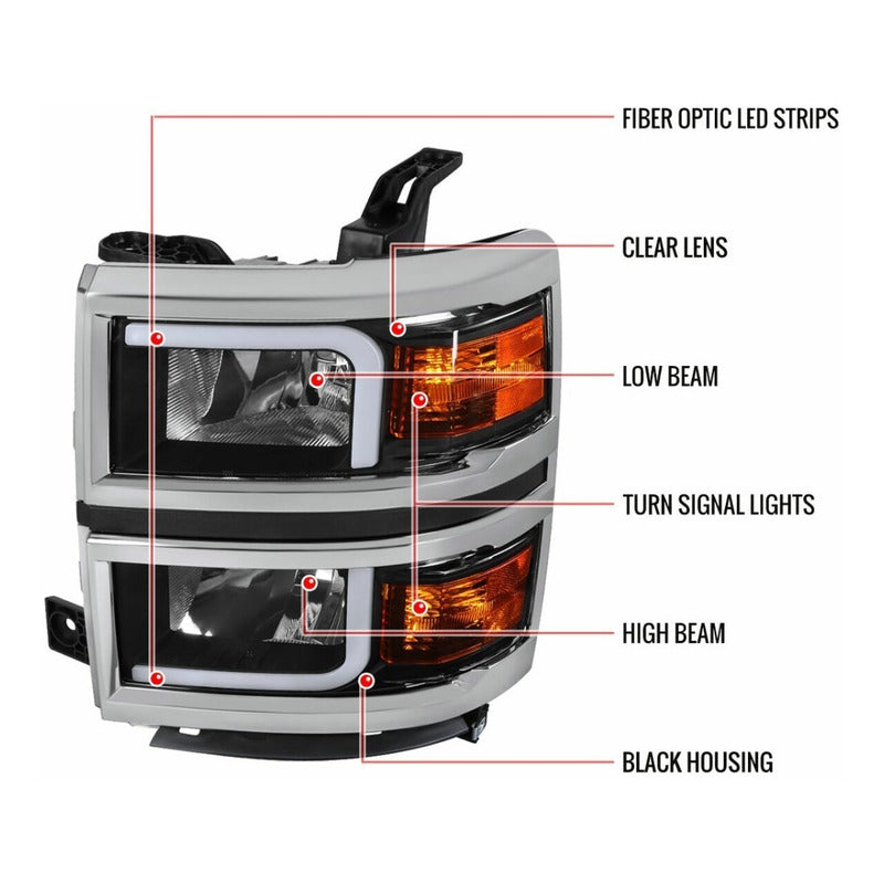 Par Faros Led Para Chevy Silverado 1500 2014 2015