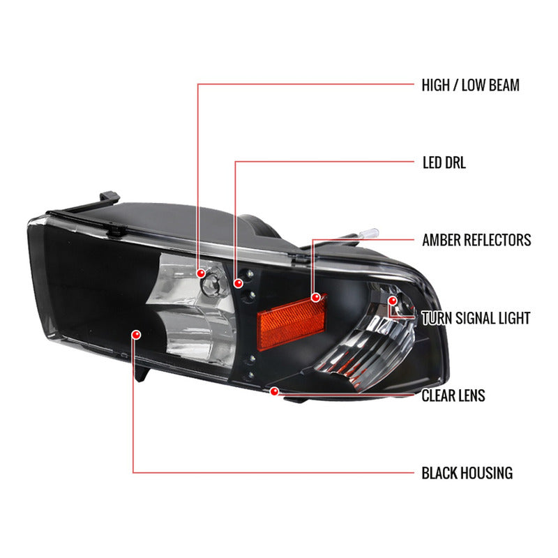 Faros Para Dodge Ram 1500 1994 1995 1996 1997 1998 A 2001