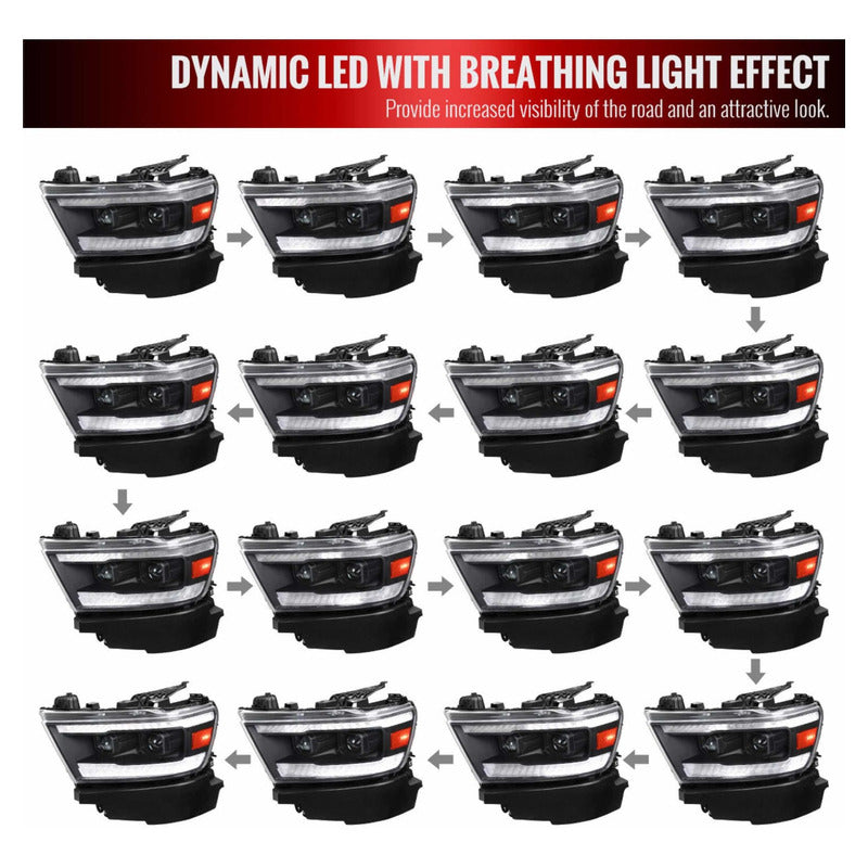 Ram 1500 2019 to 2022 LED Sequential Headlights