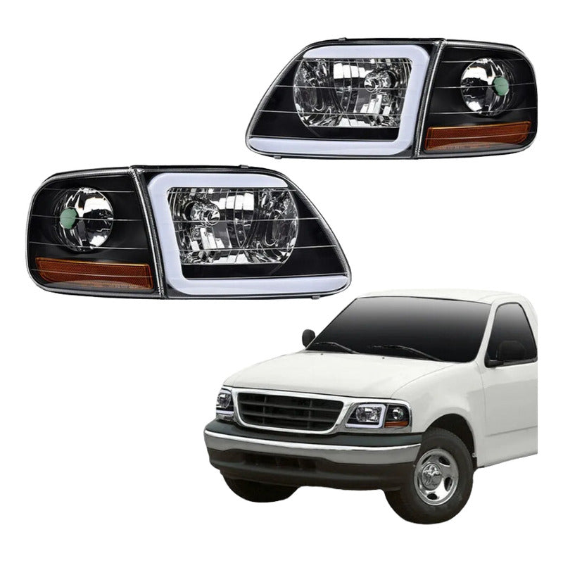 Par De Faros Ford F-150 Led 1997 1998 1999 2000 2001 A 2004 Ambos Lados
