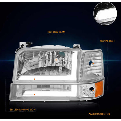 Led headlights Ford F-150 F-250 F-350 Bronco 1992 to 1996