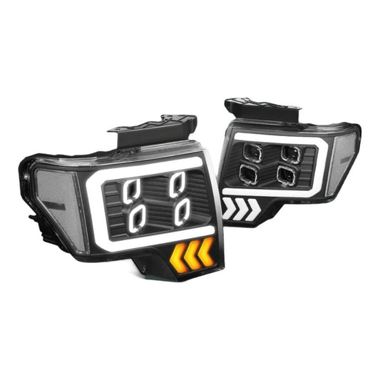 Led Drl Headlights Ford F-150 Lobo 2009 2010 2011 2012 To 2014