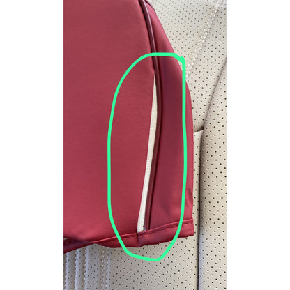 Cubre Asientos De Cuero Universal Con Daño Crema-rojo