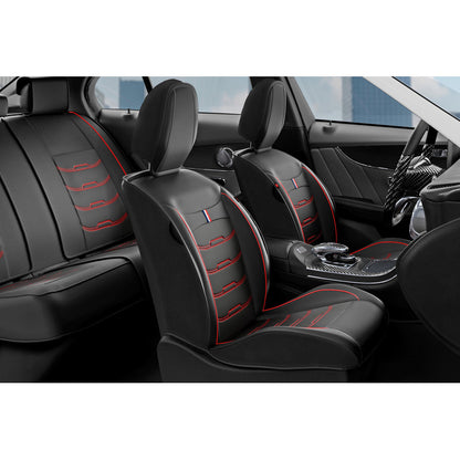 Cubre Asiento Lujo Juego Completo Cuero Sintético