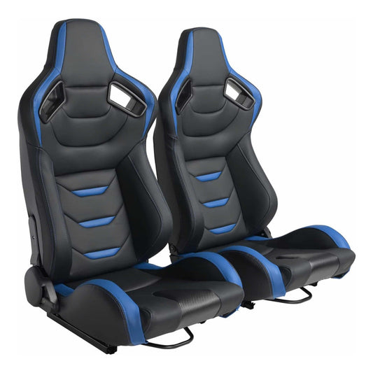 Asientos Azules Pvc De Carreras Universal Con Deslizador