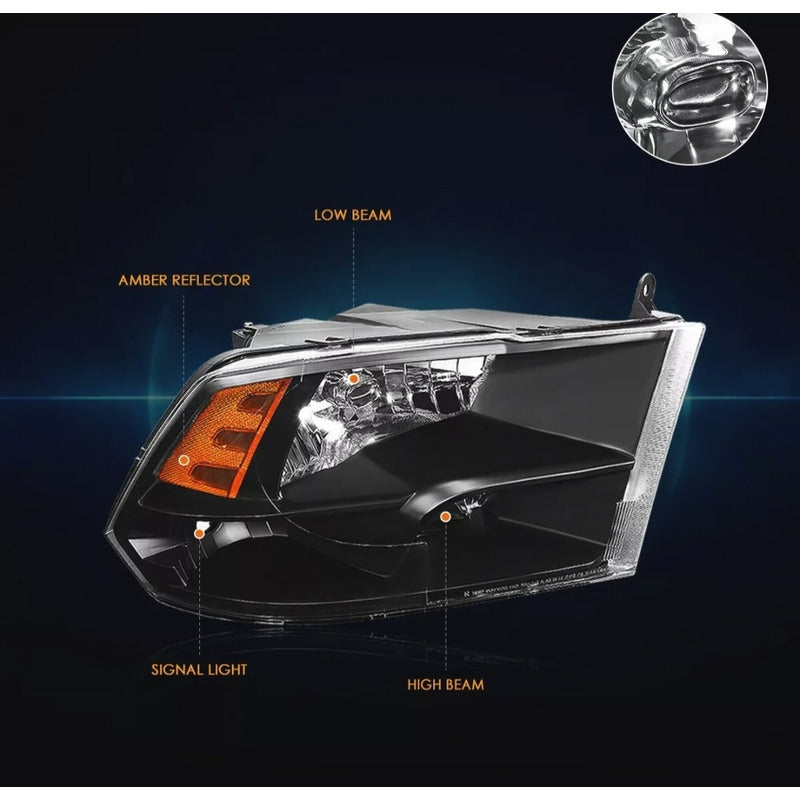 Faros Dodge Ram 2009 2010 2011 2012 2013 2014 2015 A 2018