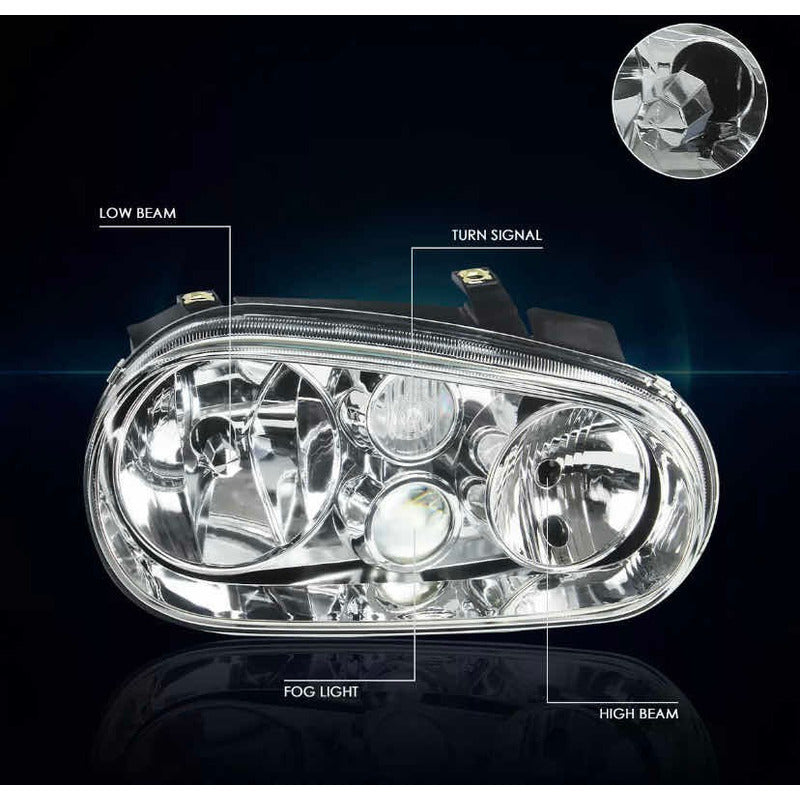 Par De Faros Volkswagen Golf/cabrio 1999 2000 2001 A 2006 Izquierdo
