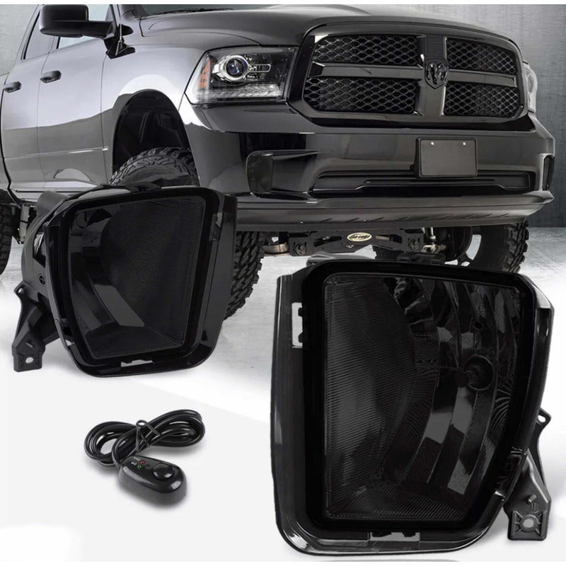Faros De Niebla Negro Dodge Ram 1500 2013-2018 Con Switch