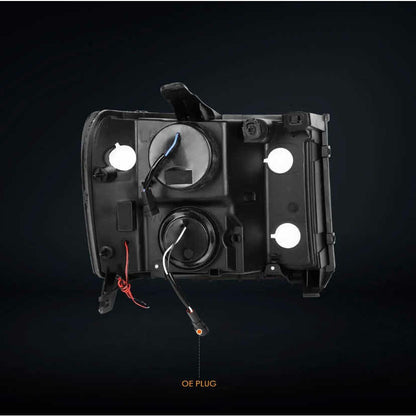 Led Halo Drl Headlights GMC Sierra 2007 to 2014