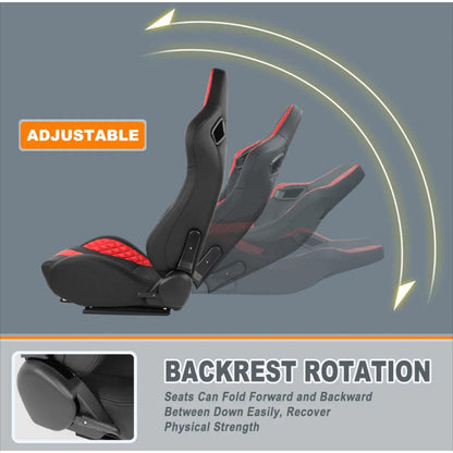 Asientos De Carreras Reclinables Vocho Rzr Tubular Rojos