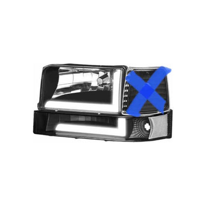 Ford F-150 F-350 Left LED Headlight Without Side Marker 1992 to 1996