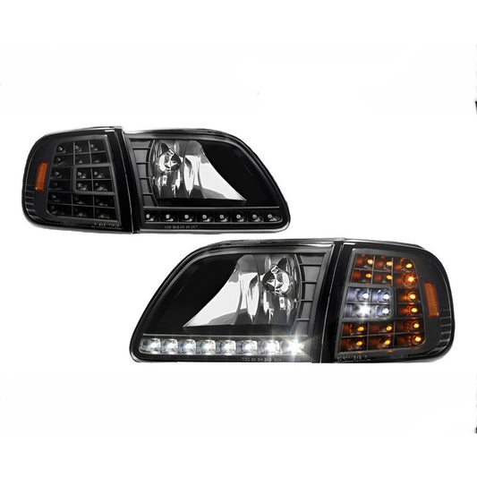 Faros Led Ford F-150 Expedition Con Daño 1997 A 2003 Ambos Lados