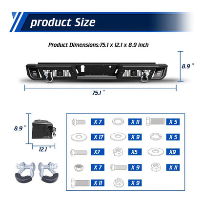 Defensa Trasera Led Ford F-150 Lobo 2021 2022 2023