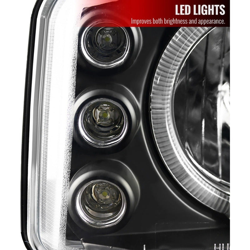 Double Halo Headlights GMC Yukon Sierra 1999 to 2006