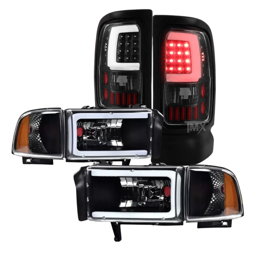 Combo Faros Y Calaveras Led Dodge Ram 1994 A 2001 Ambos Lados