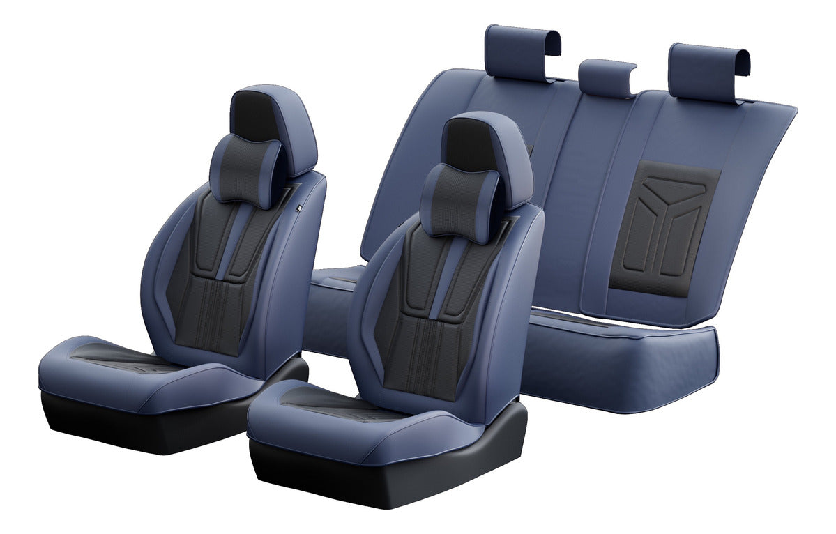 Cubre Asientos Delanteros Y Traseros De Cuero Lujo Universal