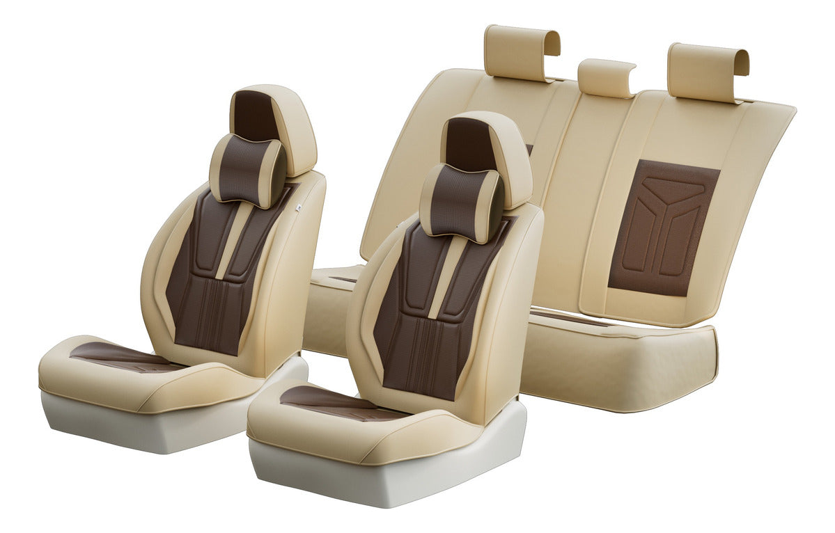Cubre Asientos Delanteros Y Traseros De Cuero Lujo Universal