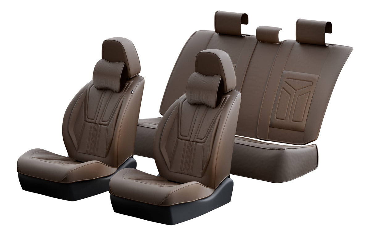 Cubre Asientos Delanteros Y Traseros De Cuero Lujo Universal