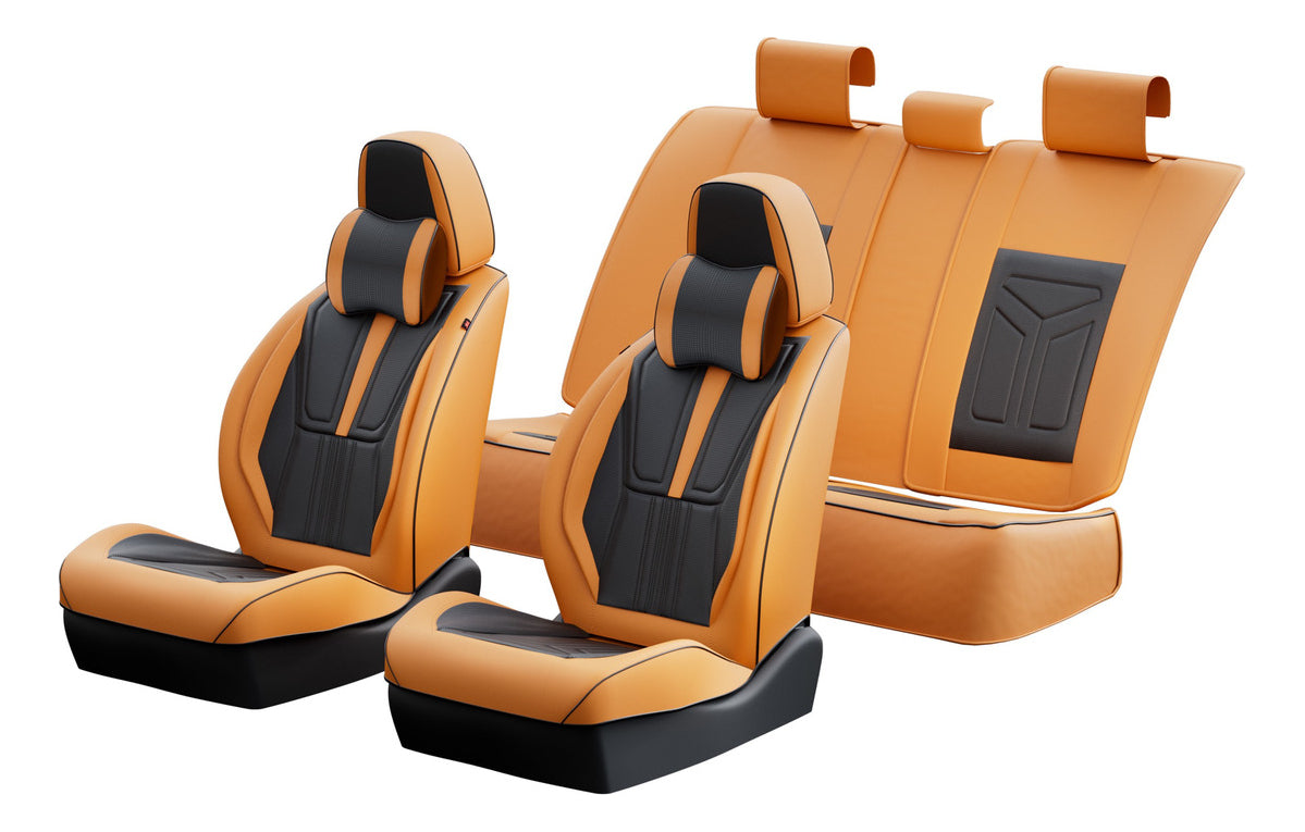 Cubre Asientos Delanteros Y Traseros De Cuero Lujo Universal