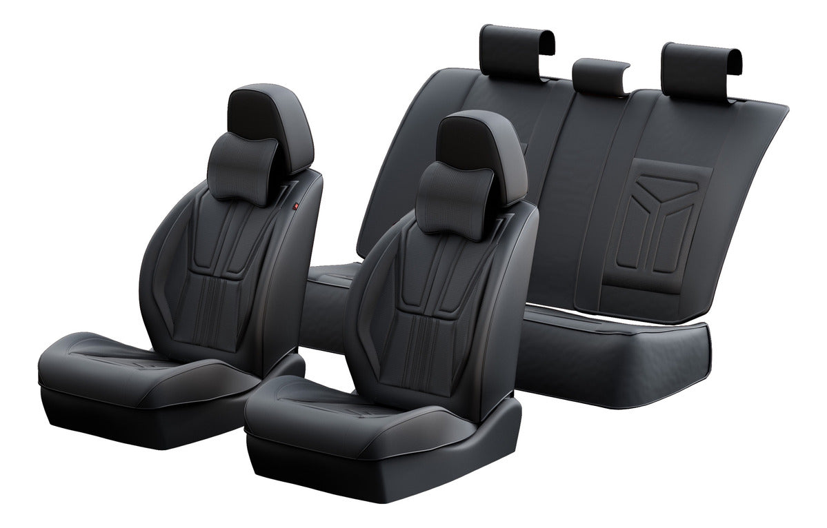 Cubre Asientos Delanteros Y Traseros De Cuero Lujo Universal