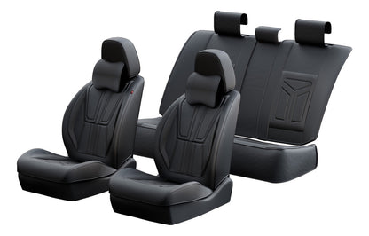 Cubre Asientos Delanteros Y Traseros De Cuero Lujo Universal