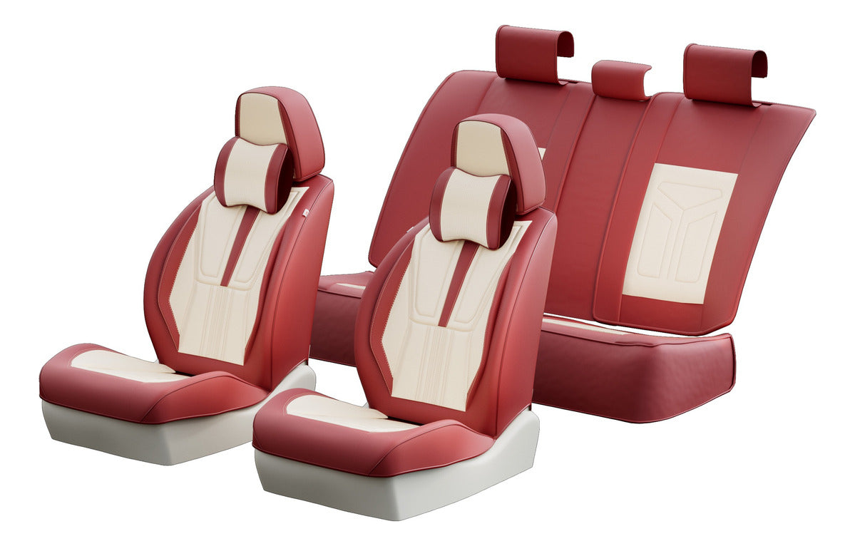 Cubre Asientos Delanteros Y Traseros De Cuero Lujo Universal