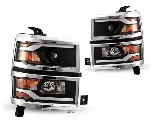 Faros Led Cromados Silverado 1500 2014 2015 Par