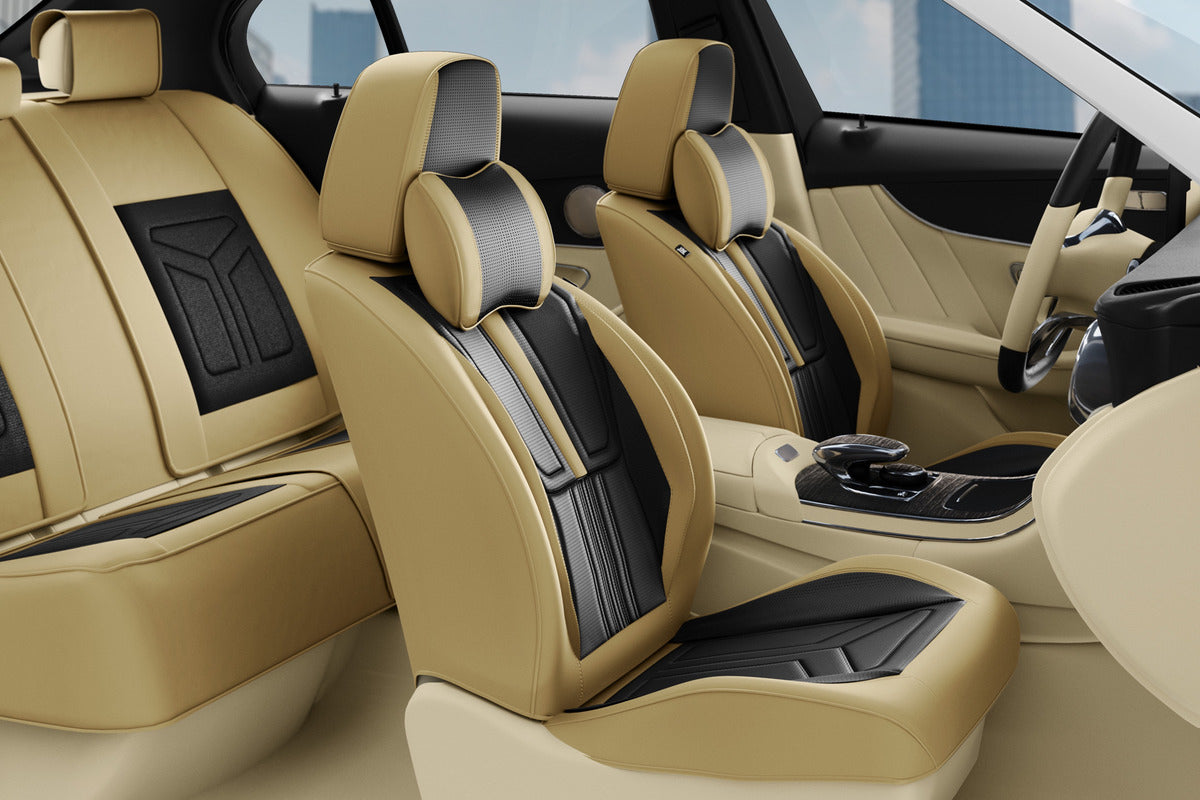 Cubre Asientos Delanteros Y Traseros De Cuero Lujo Universal