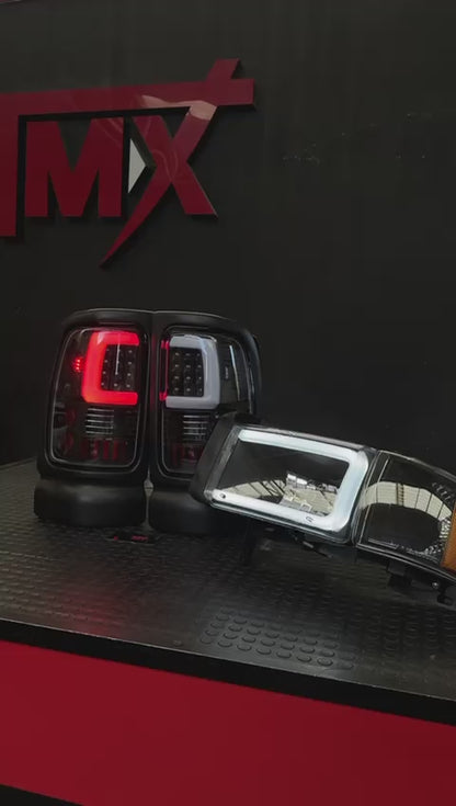 Combo Faros Y Calaveras Led Dodge Ram 1994 A 2001 Ambos Lados